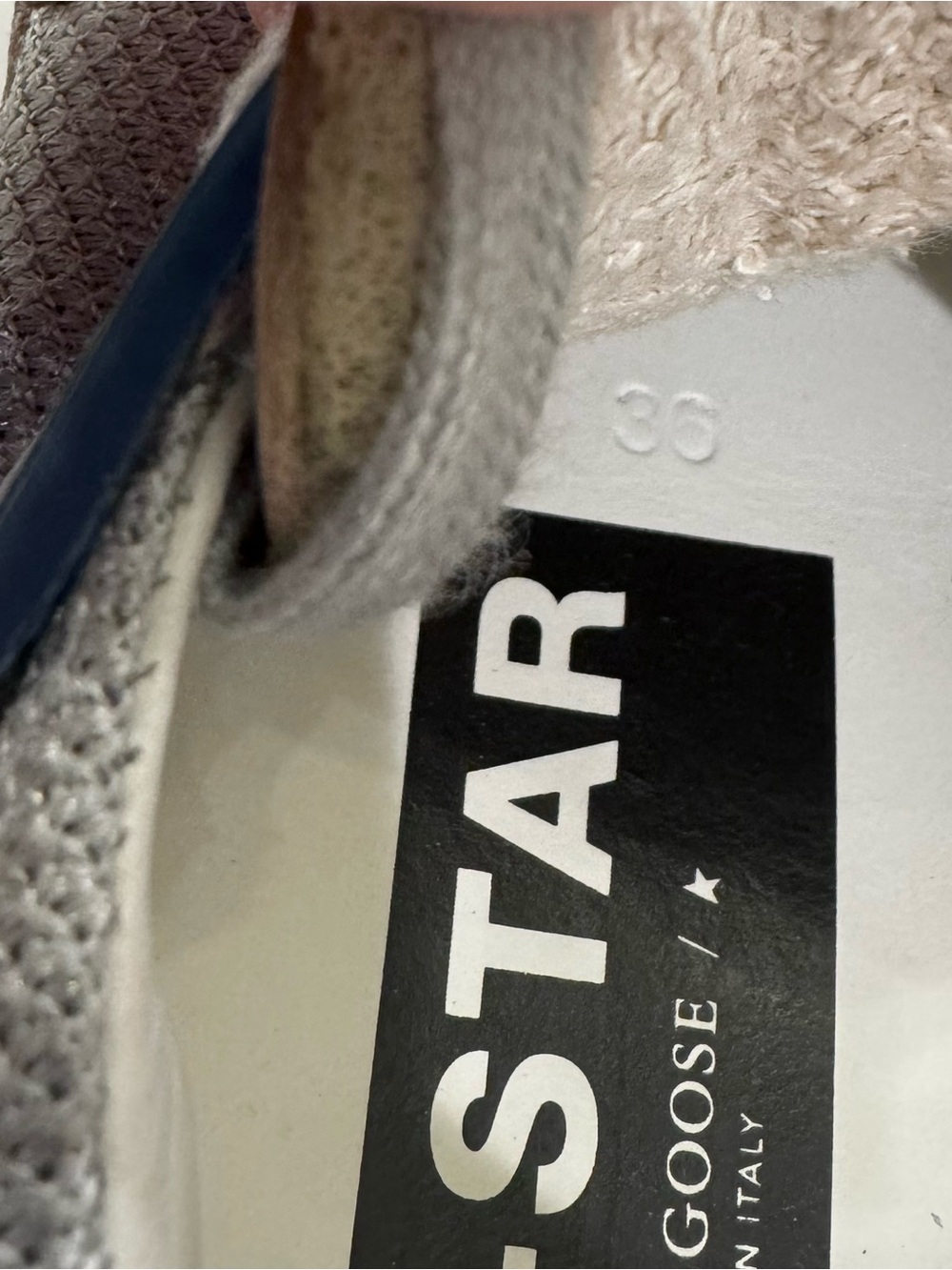 Golden Goose Women's Size 36 Dad-Star in silver laminated leather and mesh - Picture 10 of 15